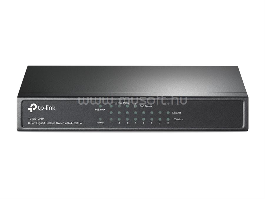 TP-LINK 8 portos Gigabites Asztali Switch 4 PoE porttal (verzió: V6.0)