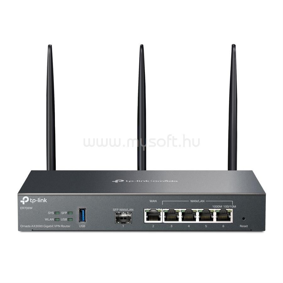 TP-LINK ER706W vezetékes Omada AX3000 VPN Router 1xWAN(1000Mbps) + 4xLAN(1000Mbps) + 1xSFP + 1xUSB3.0