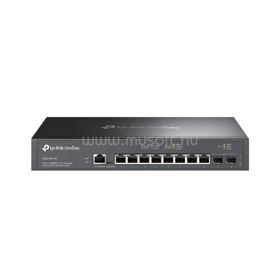 TP-LINK SG3210X-M2 Switch 8x2.5Gbps + 2x10G SFP+ + 1xkonzol port + 1xMicro-USB port, menedzselhető rackes