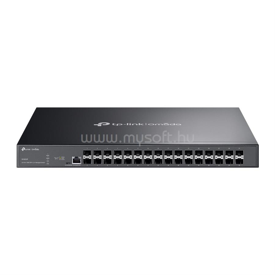 TP-LINK SX3032F Switch 32x10Gbps SFP+ + 2xkonzol port, menedzselhető rackes