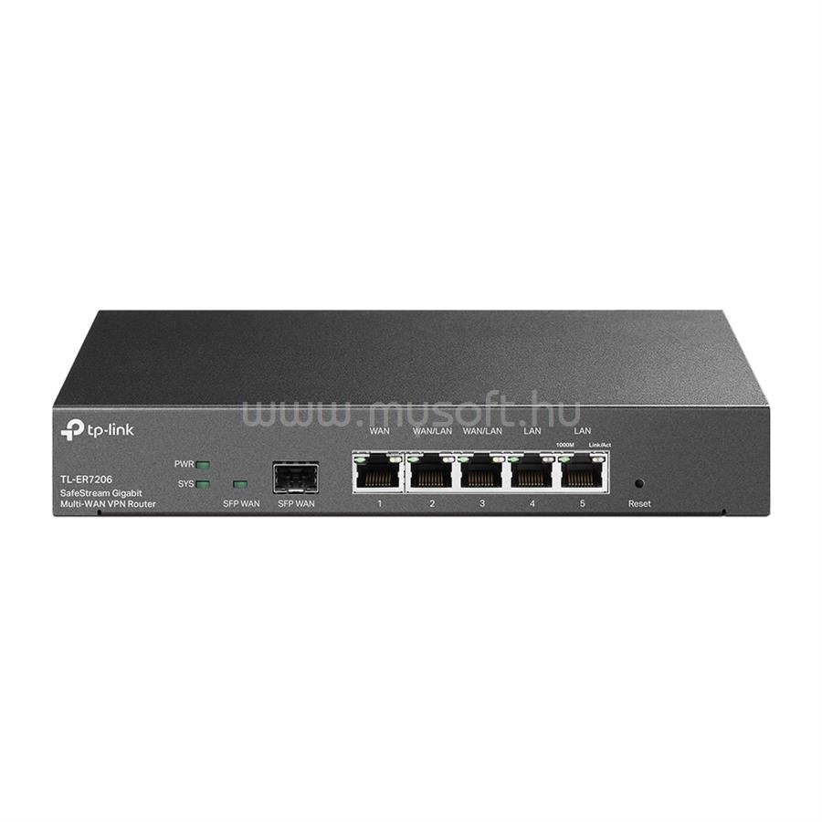 TP-LINK ER7206 Vezetékes VPN Router 1xWAN(1000Mbps) + 1xSFP WAN(1000Mbps) + 4xLAN(1000Mbps)