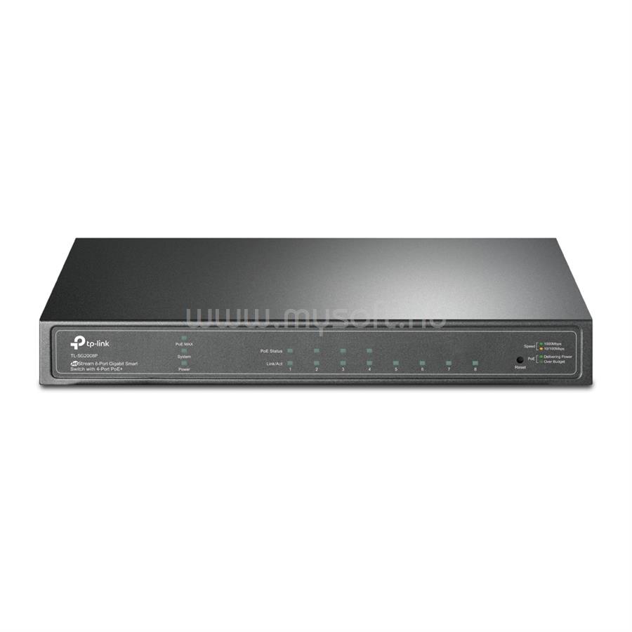 TP-LINK TL-SG2008P Switch 8x1000Mbps (4xPOE+), Fémházas Asztali/Rackes, Menedzselhető