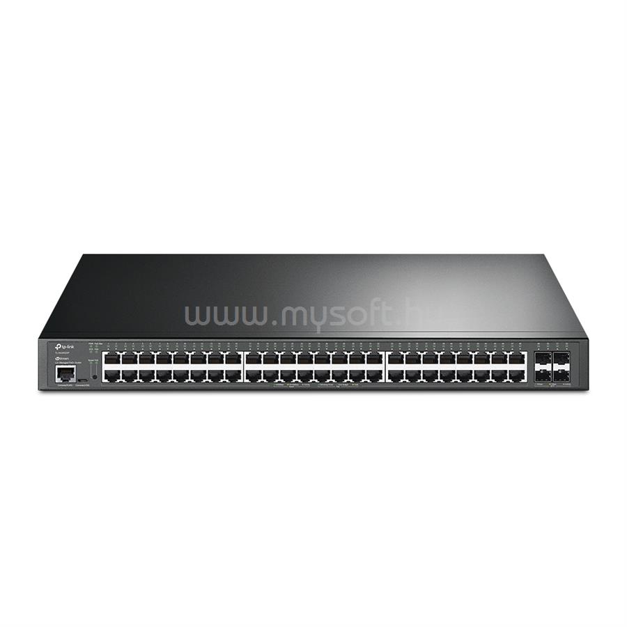 TP-LINK TL-SG3452XP Switch 48x1000Mbps (48xPOE+) + 4x10Gbps SFP+ + 1konzol port, Menedzselhető