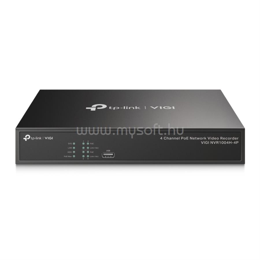 TP-LINK VIGI NVR1004H-4P Video Recorder 4 csatornás POE+