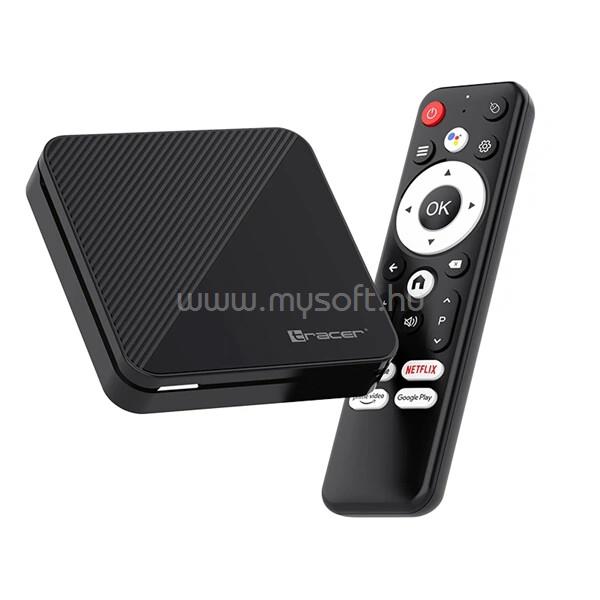 TRACER Smart TV Box, 16 GB, 4K HDR, Wi-Fi, Bluetooth, Android médialejátszó (fekete)