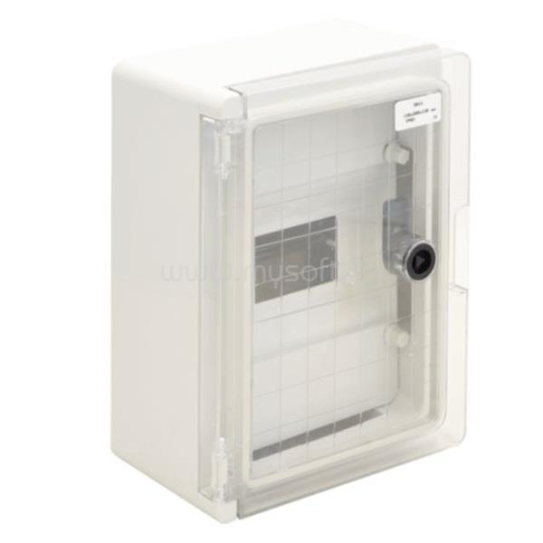 TRACON TME282113M 1×8mod/ H×W×D=280×210×130mm/ IP65/ IK10/ 1000V AC/DC maszkos műanyag elosztószekrény