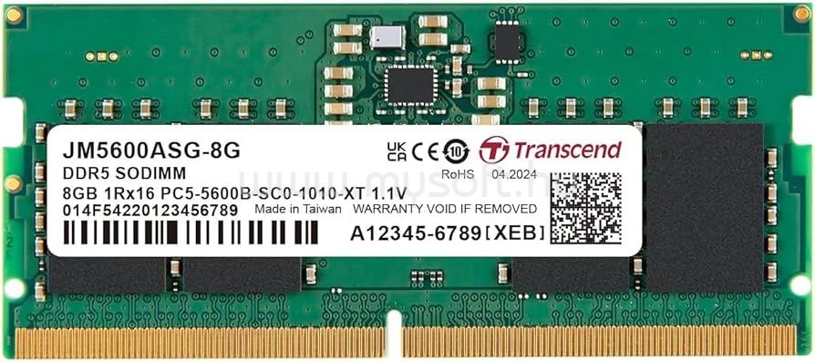 TRANSCEND SODIMM memória 8GB DDR5 5600MHz CL46