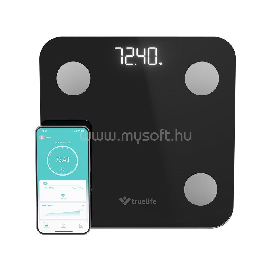 TRUELIFE FitScale W1 BT Black okosmérleg (fekete)