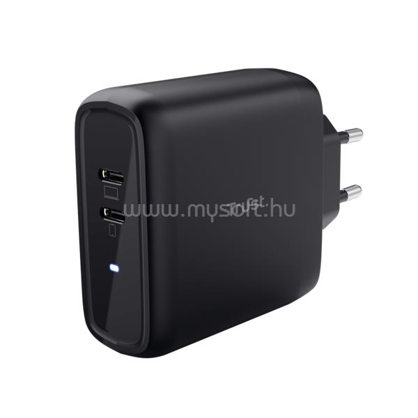 TRUST 25380 Maxo 65W 2P USB-C fekete töltő adapter