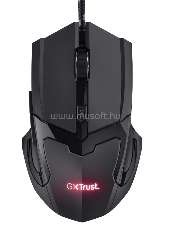 TRUST Basics optikai gamer vezetékes egér (600-4800DPI; 6 gomb; LED; fekete)