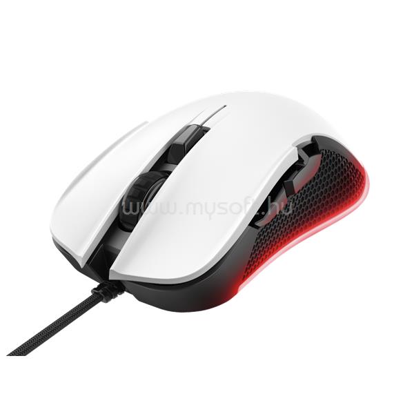 TRUST Egér Gamer - GXT 922W YBAR (Optikai érzékelő; 200-7.200DPI; LED világítás; fehér)