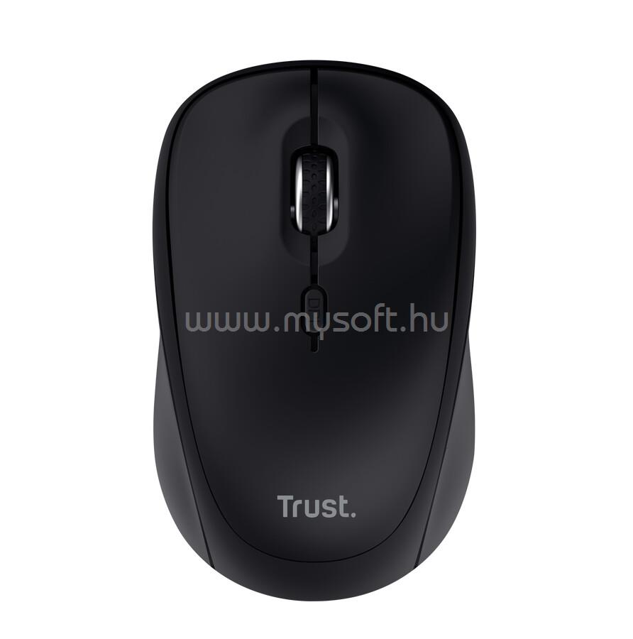 TRUST Egér Notebook Vezeték Nélküli - Yvi+ Compact (800-1600DPI; micro vevő; fekete)