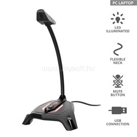 TRUST Gamer LED-es világítású USB mikrofon 23800, GXT 215 Zabi LED-Illuminated USB Gaming Microphone TRUST_23800 small