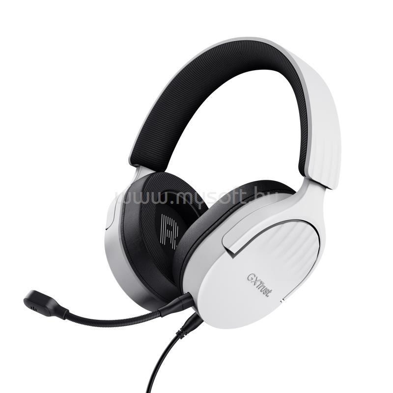 TRUST GXT 489 Fayzo vezetékes gamer headset (multiplatform; nagy-párnás; hangerőszabályzó; 3.5mm jack; fehér)