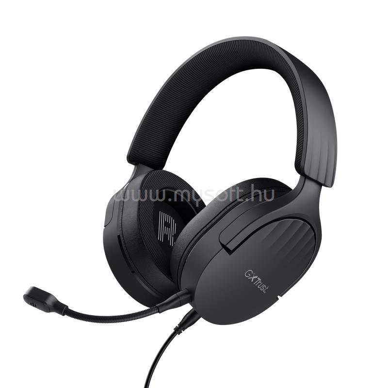 TRUST GXT 489 Fayzo vezetékes gamer headset (multiplatform; nagy-párnás; hangerőszabályzó; 3.5mm jack; fekete)