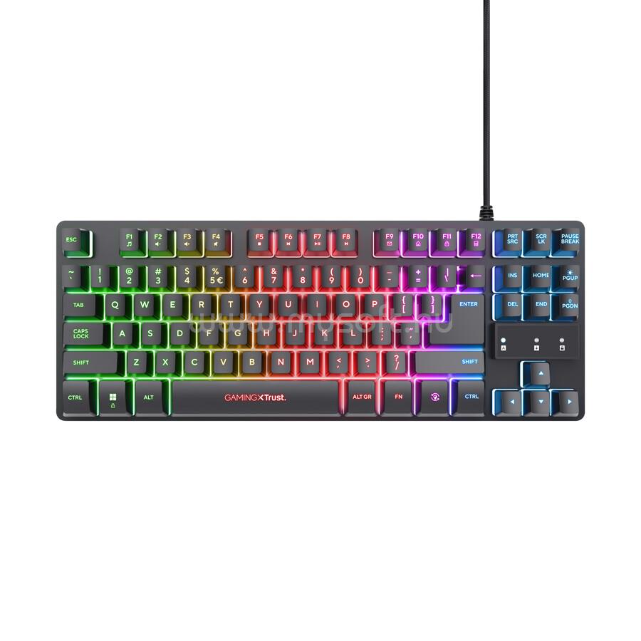 TRUST GXT833 Thado TKL gamer vezetékes billentyűzet (magyar, fekete)