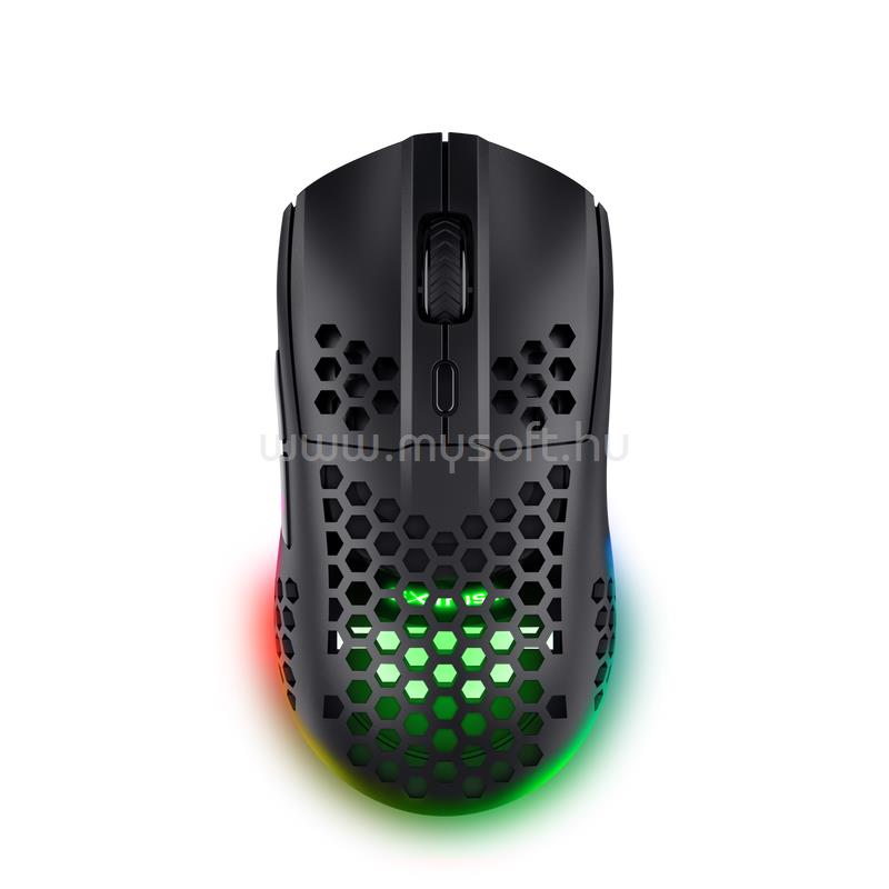 TRUST GXT929 Helox vezeték nélküli gamer egér (Optikai érzékelő; 800-4800DPI; 6 gomb; LED; fekete)