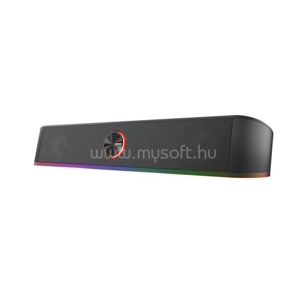 TRUST Hangszóró Soundbar - GXT 619 Thorne RGB (6W RMS; RGB LED; hangerőszabályzó; 3,5mm jack; USB tápcsatlakozó; fekete)