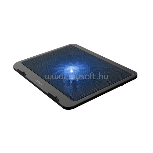TRUST Notebook Hűtő Pad - Ziva (USB, 1x115mm ventilátor; 16"-ig;  330x250mm; fekete)