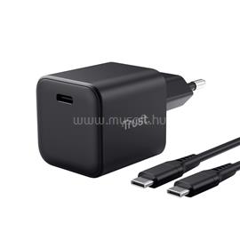 TRUST Telefon töltő - Maxo Ultra-small (65W; USB-C; + 2m kábel; fekete) TRUST_26046 small