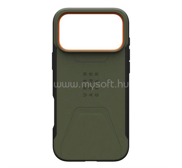 UAG iPhone 17 Pro Max UAG CIVILIAN defender szilikon telefonvédő erős ütésállóság, MagSafe, SÖTÉTZÖLD