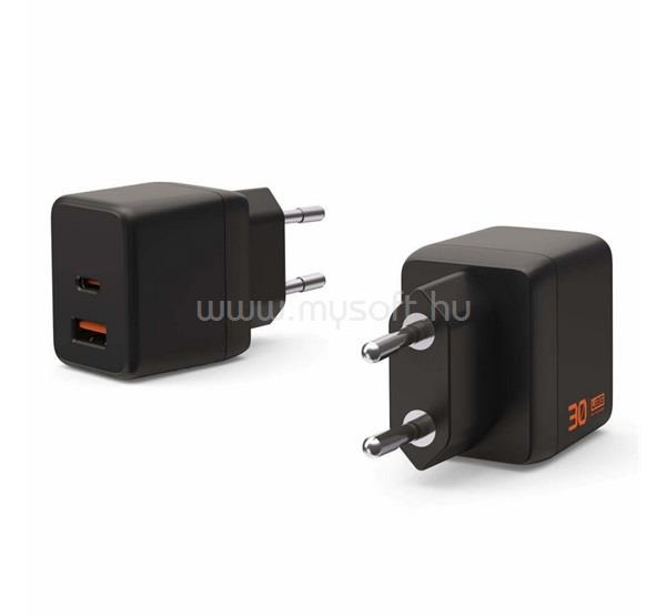 UAG UAG SRGE hálózati töltő USB+Type-C aljzat 30W, PD gyorstöltő, FEKETE