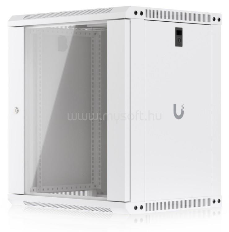 UBIQUITI UACC-RACK-12U-WALL-450-G 19" 12U 635x550x450mm MAX:50kg üvegajtós fehér fali rack szekrény