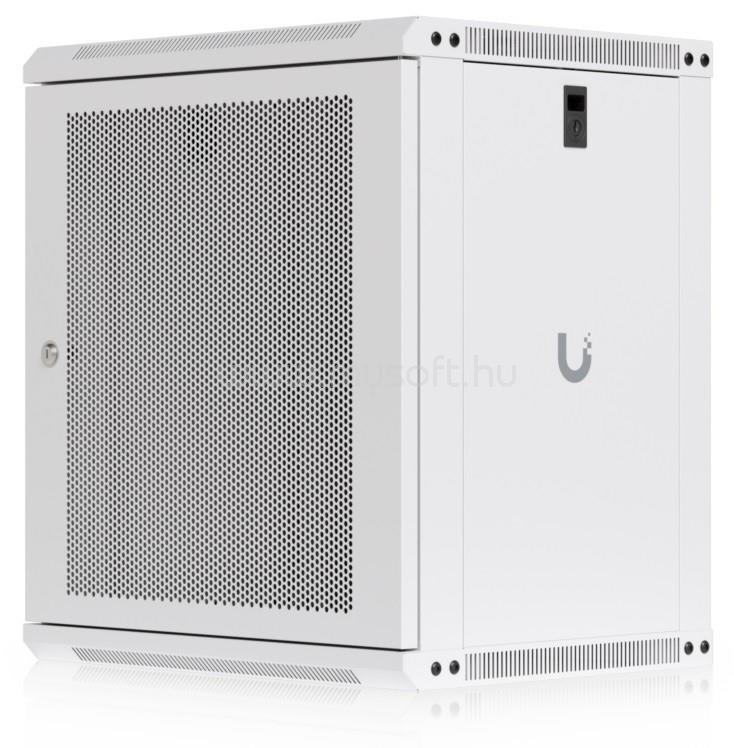 UBIQUITI UACC-RACK-12U-WALL-450-P 19" 12U 635x550x450mm MAX:50kg perforált ajtós fehér fali rack szekrény