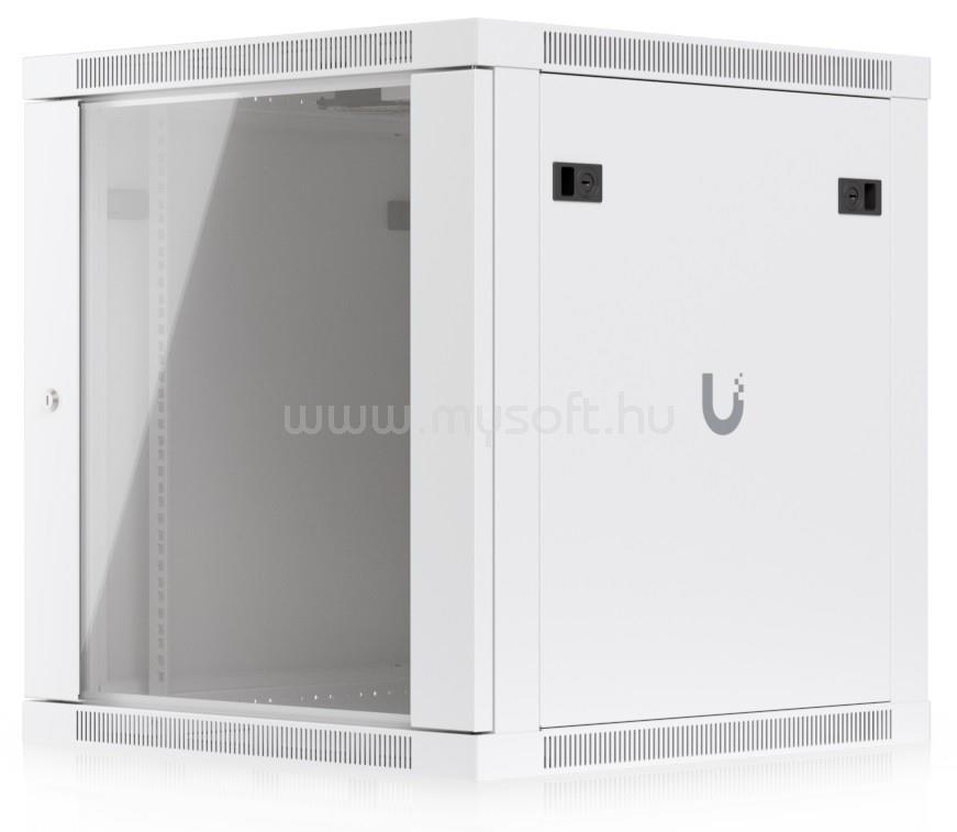 UBIQUITI UACC-RACK-12U-WALL-600-G 19" 12U 635x598x600mm MAX:80kg üvegajtós fehér fali rack szekrény