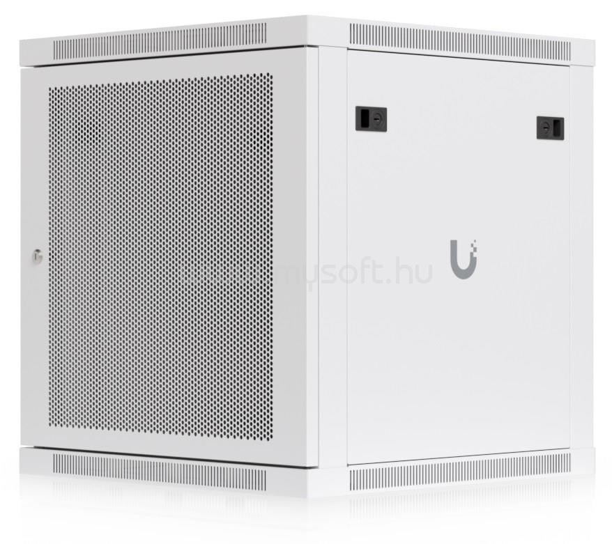 UBIQUITI UACC-RACK-12U-WALL-600-P 19" 12U 635x598x600mm MAX:80kg perforált ajtós fehér fali rack szekrény