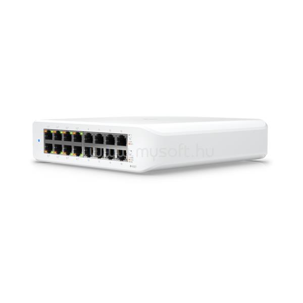 UBIQUITI USW-LITE-16-POE Switch 16x1000Mbps (8xPOE+), Falra rögzíthető, Menedzselhető, Asztali