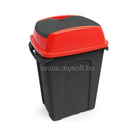 UCTEM-PLAS Szemetes kuka billenő fedéllel műanyag 70 literes HIPPO antracit/piros UCTEM-PLAS_54771 small