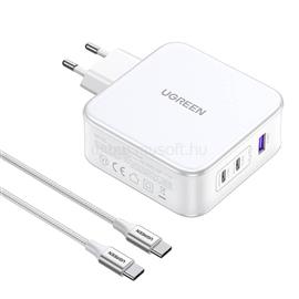 UGREEN 15339 Nexode 2x USB-C, 1x USB-A hálózati töltő 140W (fehér) UGREEN_15339 small