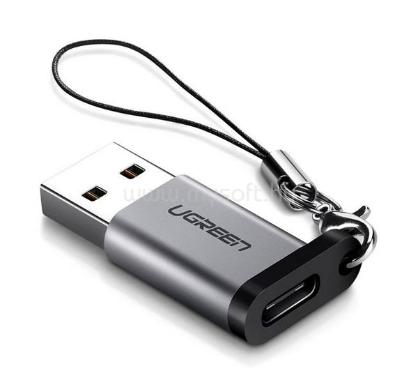 UGREEN UGREEN US276 adapter USB - Type-C aljzat, adatátvitel és töltés, SÖTÉTSZÜRKE