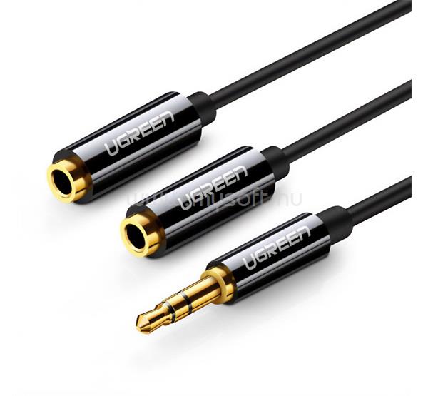 UGREEN UGREEN AV123 audió adapter kábel elosztó, 25cm, FEKETE