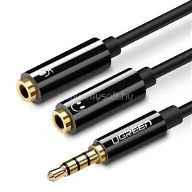 UGREEN AV141 AUX audio elosztó 3,5 mm-es mini jack kábel  fejhallgatóhoz + mikrofon fekete UGREEN_UG30620 small