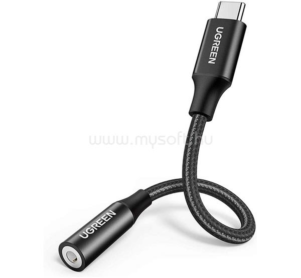 UGREEN UGREEN AV142 audió adapter kábel 3.5mm jack aljzat - Type-C, 10cm, FEKETE