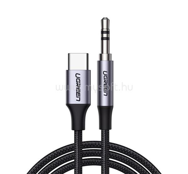 UGREEN UGREEN AV143 audió kábel 3.5mm jack - Type-C, 100cm, SÖTÉTSZÜRKE