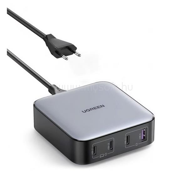 UGREEN UGREEN CD328 Nexode hálózati töltő állomás USB+3 Type-C aljzat 100W, PD gyorstöltő 3.0, SÖTÉTSZÜRKE