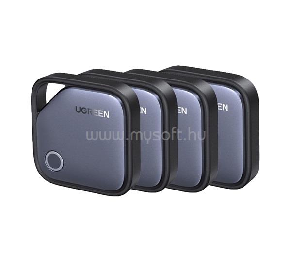 UGREEN CM916 bluetooth nyomkövető 4db kulcstartóra, Android/iOS kompatibilis, SÖTÉTSZÜRKE