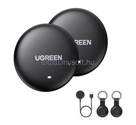 UGREEN iPhone Duo / 18 Pro / 17e UGREEN CM918 Finder Mini 2 bluetooth nyomkövető 2db kulcstartóra, iOS kompatibilis, FEKETE UGREEN_75118A small