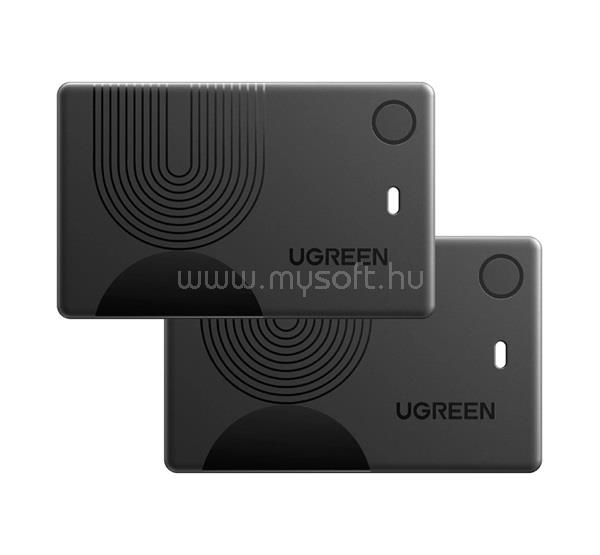 UGREEN iPhone Duo / 18 Pro / 17e UGREEN CM920 bluetooth nyomkövető 2db kártya, iOS kompatibilis, FEKETE