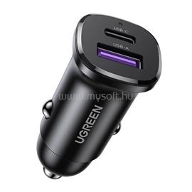 UGREEN UGREEN EC305 autós töltő USB+Type-C aljzat 30W, PD gyorstöltő 3.0, FEKETE UGREEN_25845 small