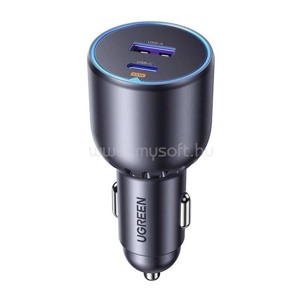 UGREEN EC701 autós töltő USB+Type-C aljzat 63W, PD gyorstöltő 3.0, FEKETE