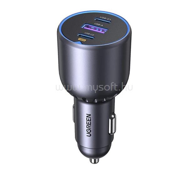 UGREEN UGREEN EC705 autós töltő USB+2 Type-C aljzat 130W, PD gyorstöltő 3.0, FEKETE