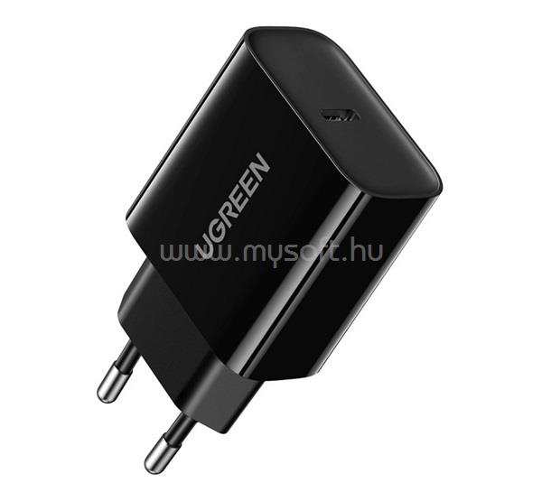 UGREEN UGREEN CD137 hálózati töltő Type-C aljzat 20W, PD gyorstöltő, FEKETE