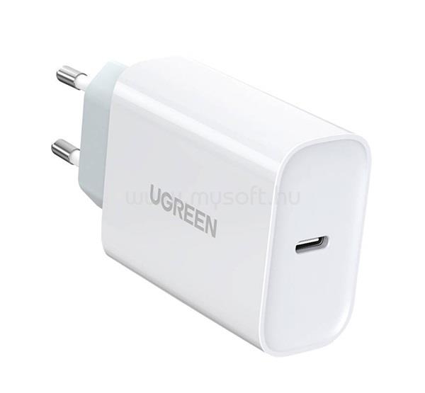 UGREEN UGREEN CD127 hálózati töltő Type-C aljzat 30W, PD gyorstöltő 4.0, FEHÉR