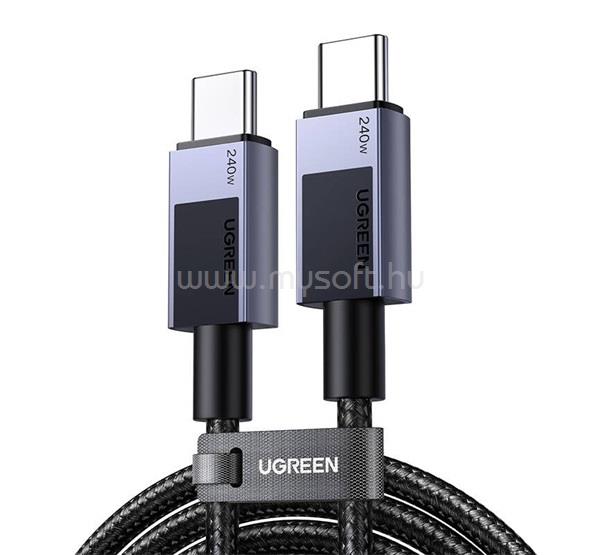 UGREEN UGREEN L513 adatkábel Type-C - Type-C, 200cm, SÖTÉTSZÜRKE