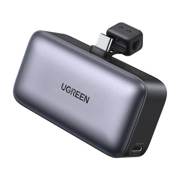 UGREEN UGREEN PB503 vésztöltő Type-C aljzat 5000mAh, Type-C csatlakozó, SÖTÉTSZÜRKE