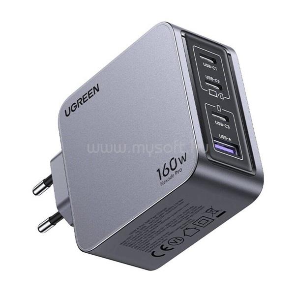 UGREEN Nexode Pro 160W GaN USB/3xUSB-C hálózati töltő (szürke)